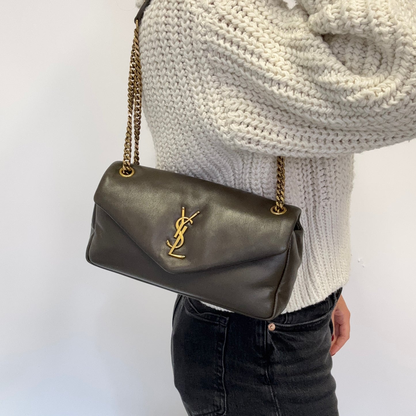 Saint Laurent Calypso Small Shoulder Bag Plunged Lambskin 2023