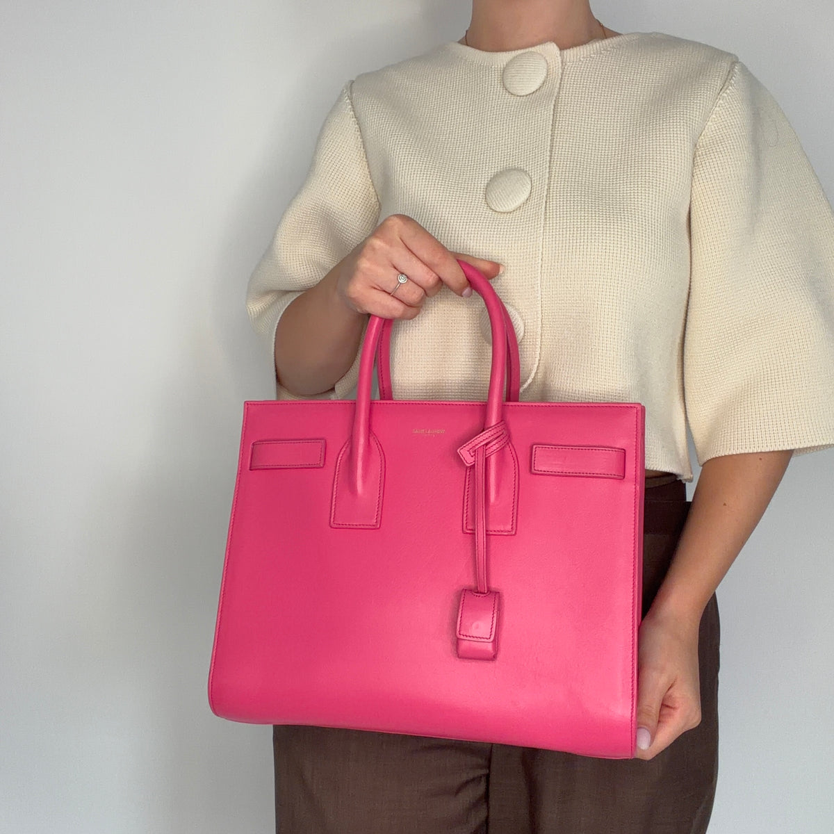 Saint Laurent Sac Du Jour Pink Small With Strap