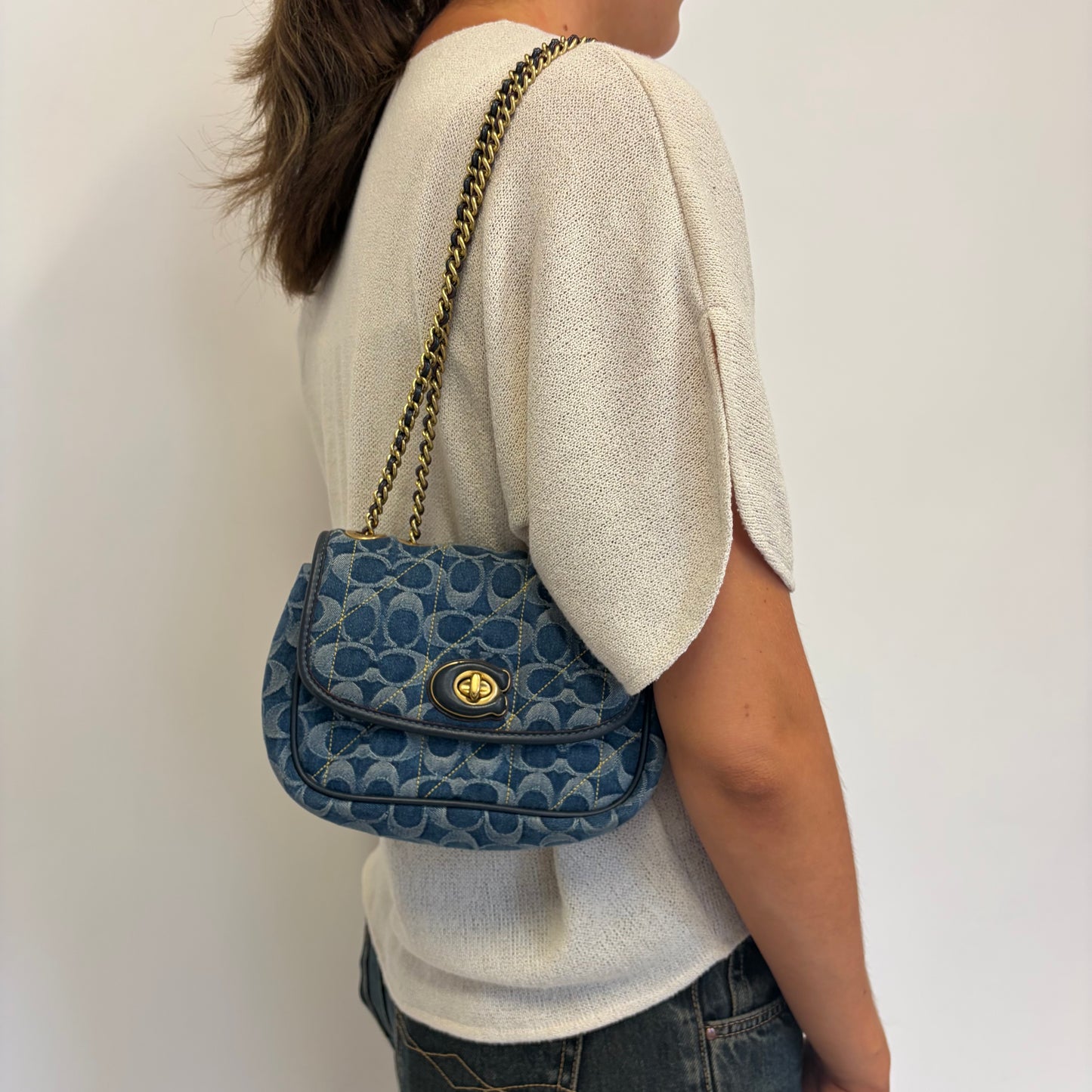 Coach Madison Pillow Bag Denim Blue