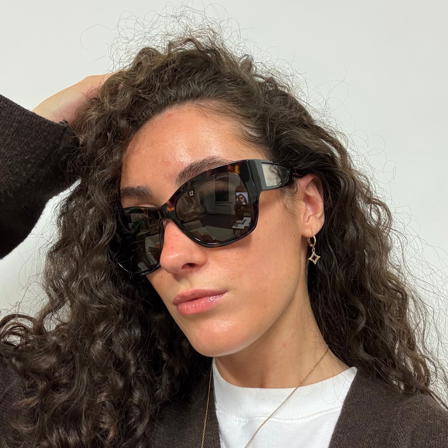 Chanel Sunglasses Dark Tortoise Butterfly Signature CC 5429