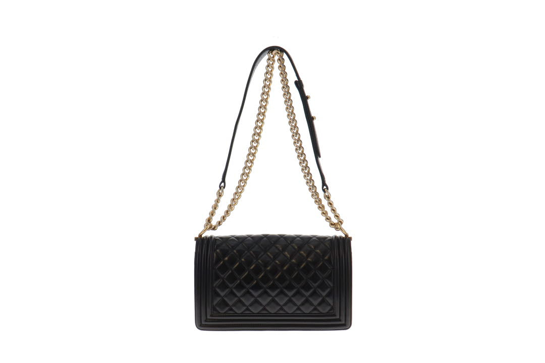 Chanel Black Lambskin Old Medium Boy Bag – Designer Exchange Ltd