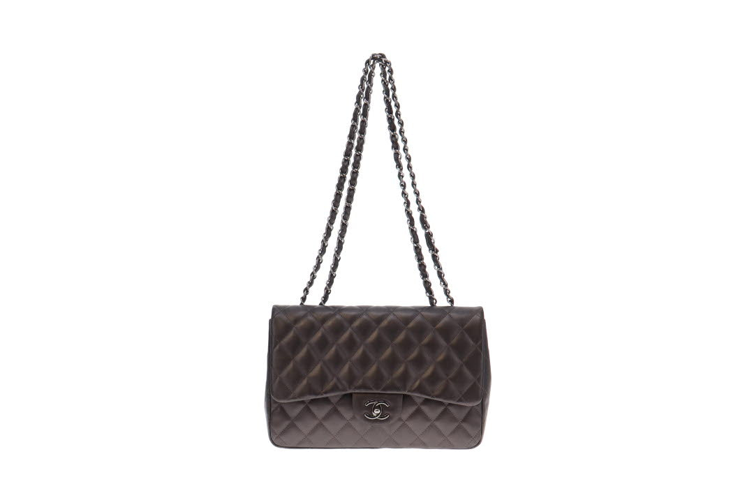 Chanel Quilted Chain Fringe Square Shoulder Bag Black Leather