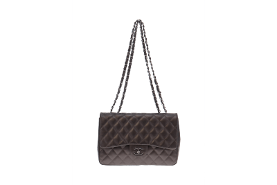 Chanel Jumbo Gunmetal Single Flap Lambskin 09 10 Designer