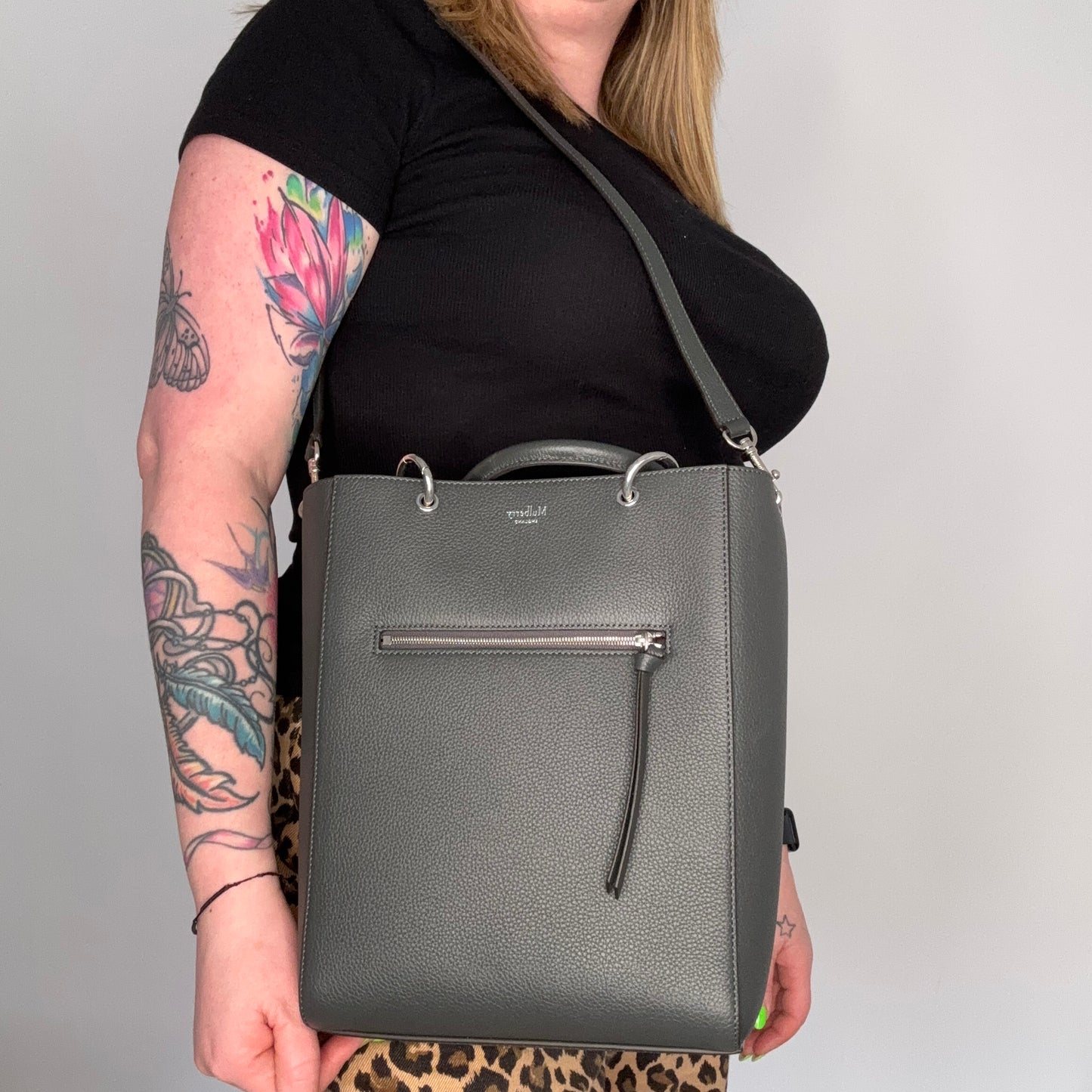Mulberry Small Maple Bag Graphite Classic Grain