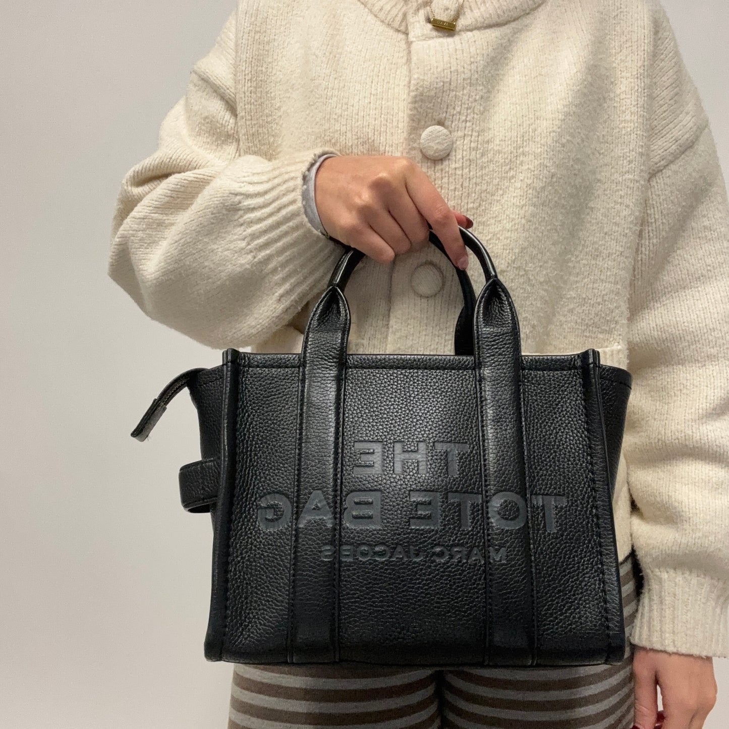 Marc Jacobs The Tote Bag Small Black Full Grain Leather