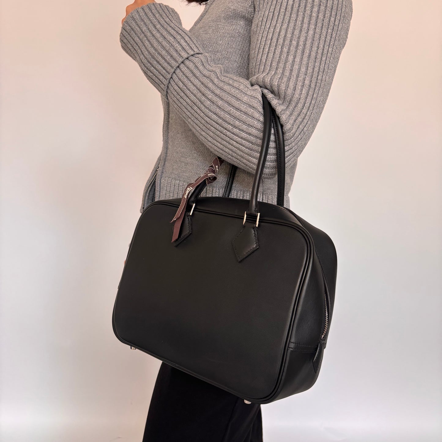 Hermes Plume 28 Black Swift PHW 2014