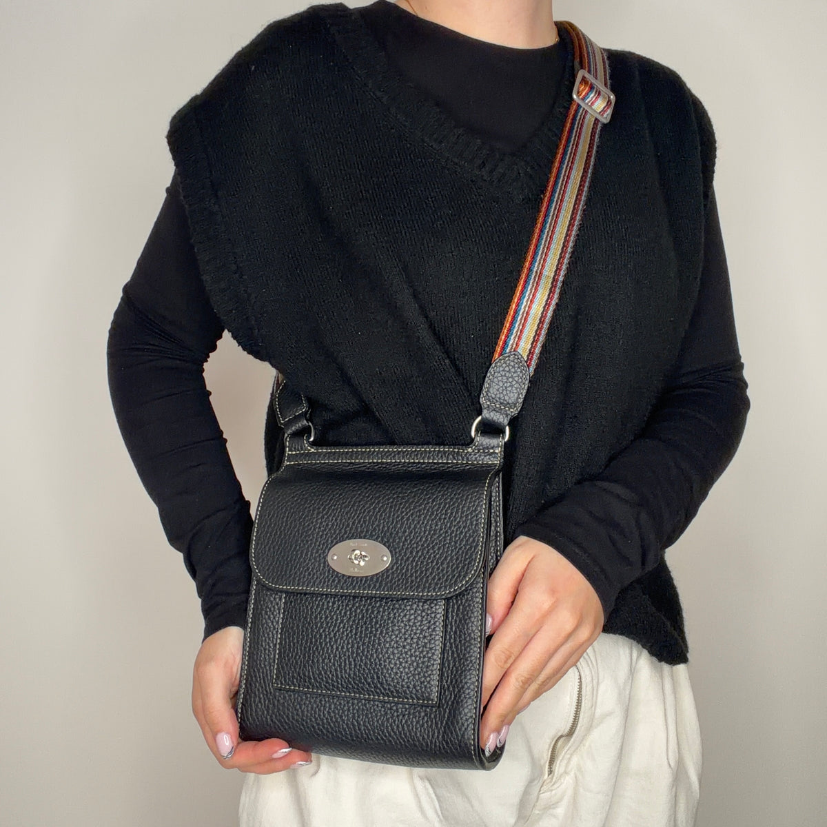 Mulberry X Paul Smith Antony Messenger Small Black