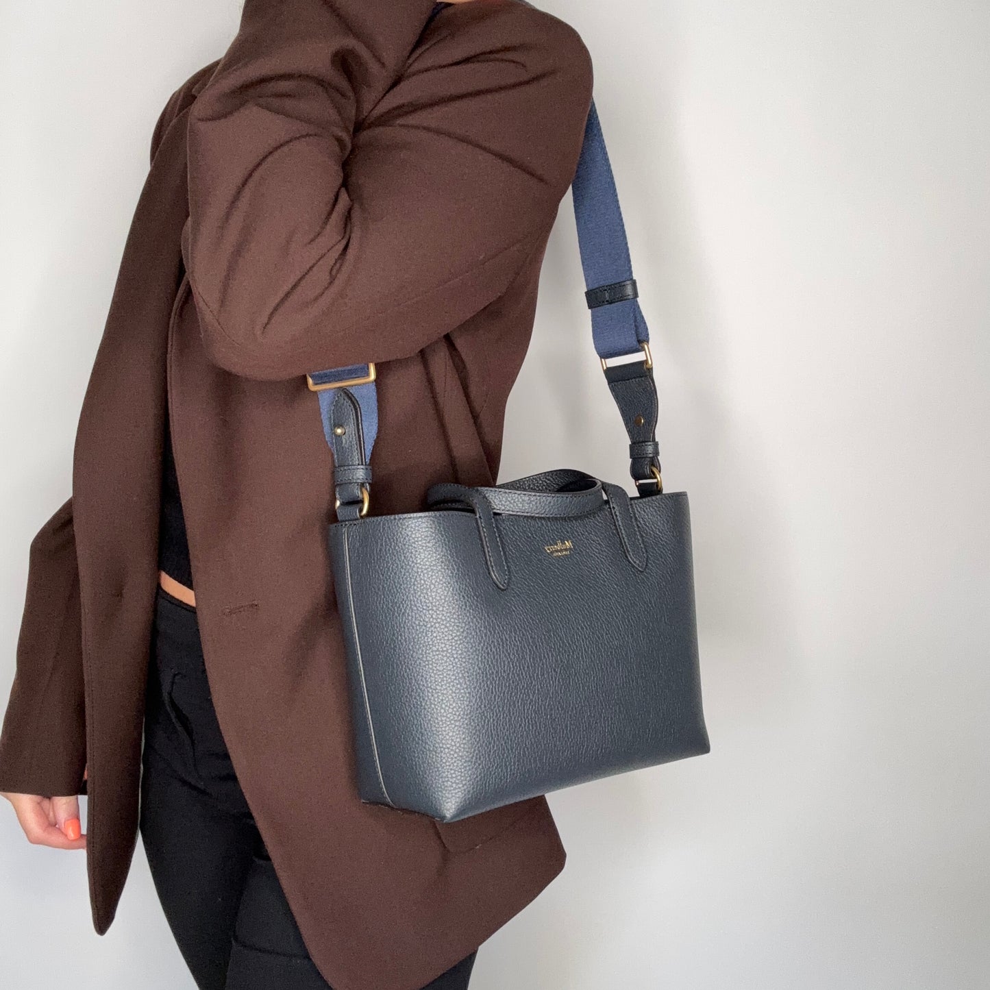 Mulberry Small Tote In Midnight Classic Grain