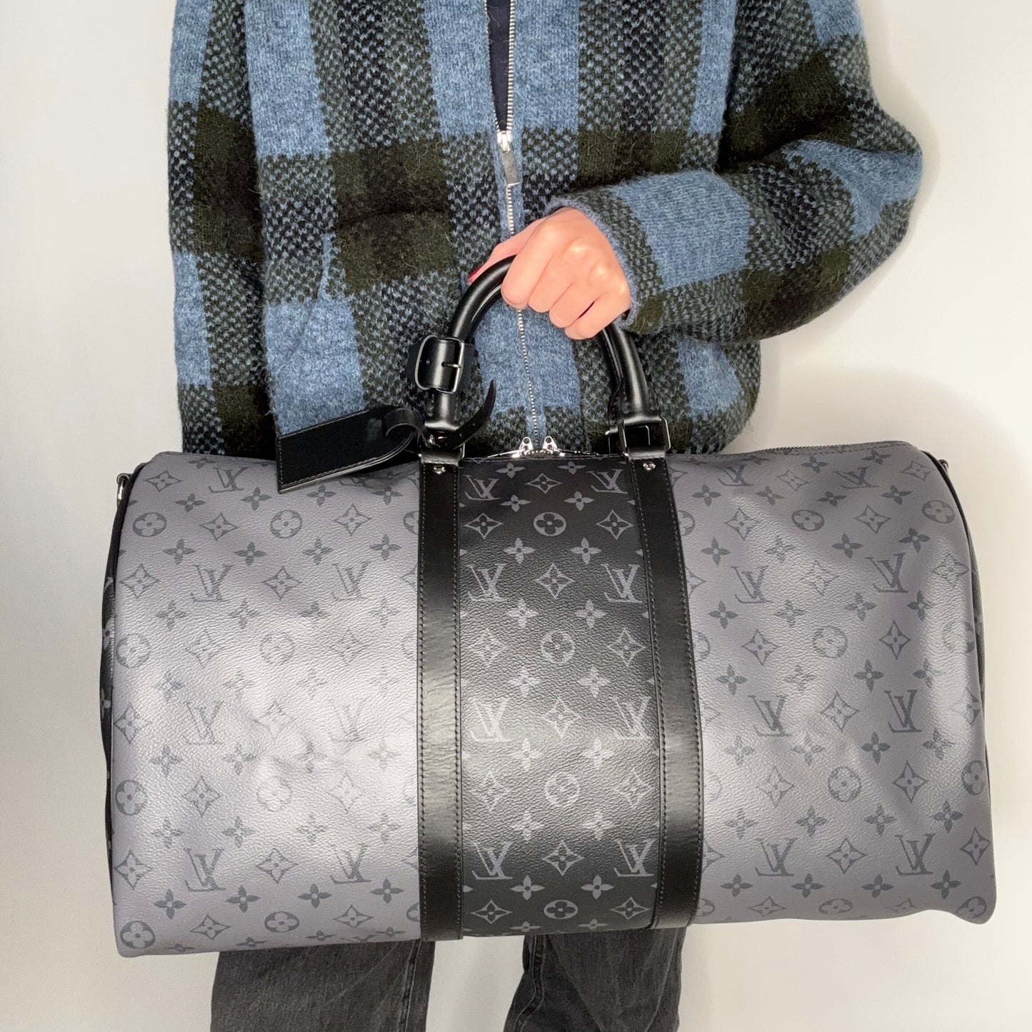 Louis Vuitton Keepall Bandouliere 50 Monogram Eclipse Reverse (NFID)