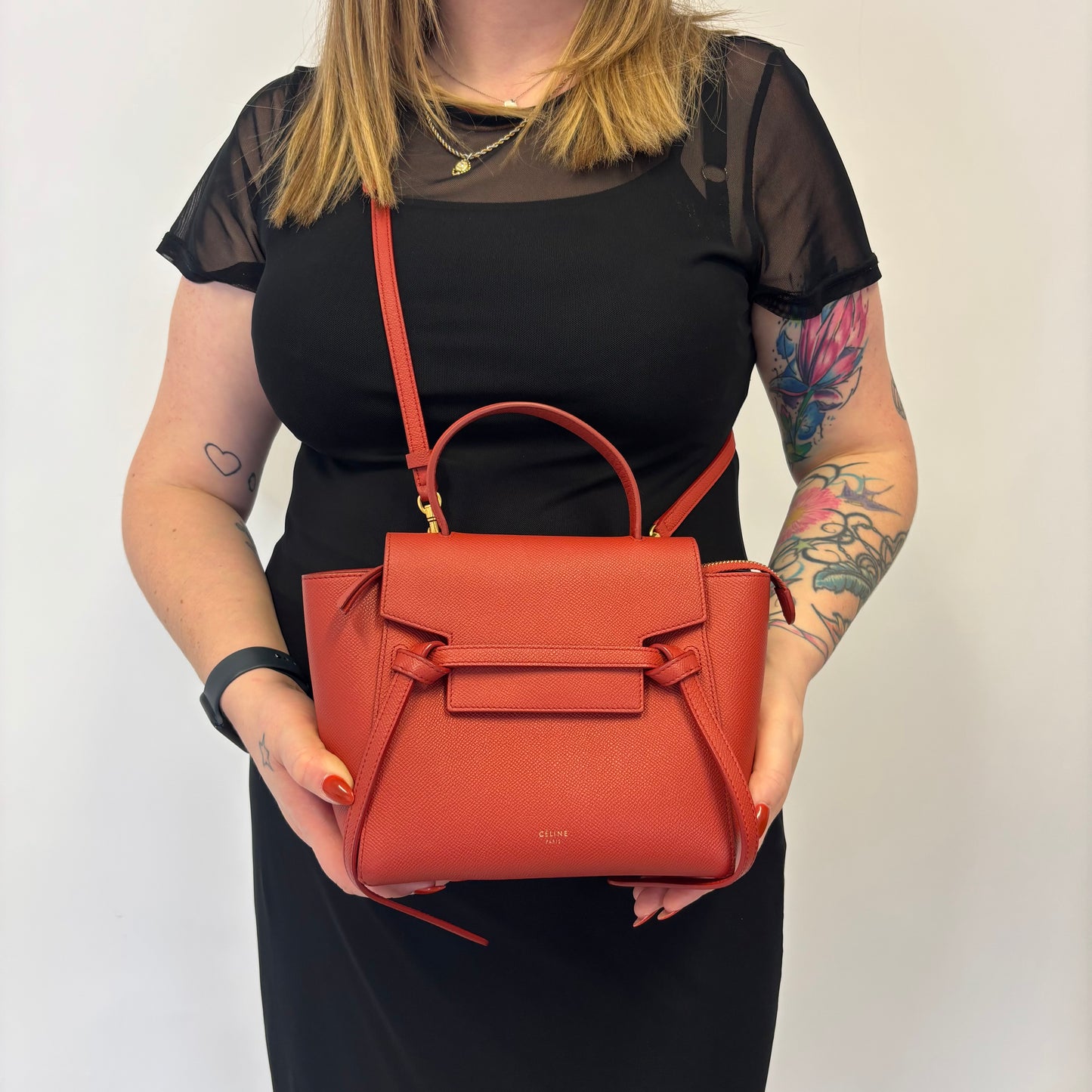 Celine Rust Nano Grained Calfskin Belt Bag