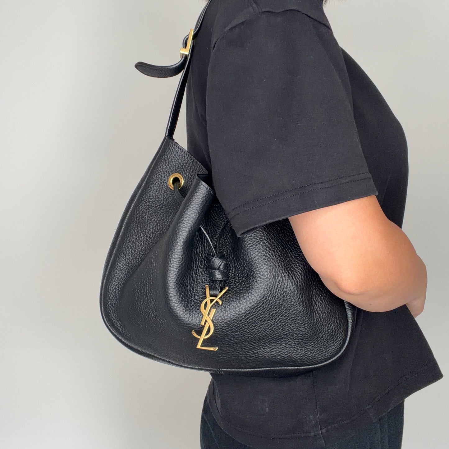 Saint Laurent Paris VII Grained leather small hobo