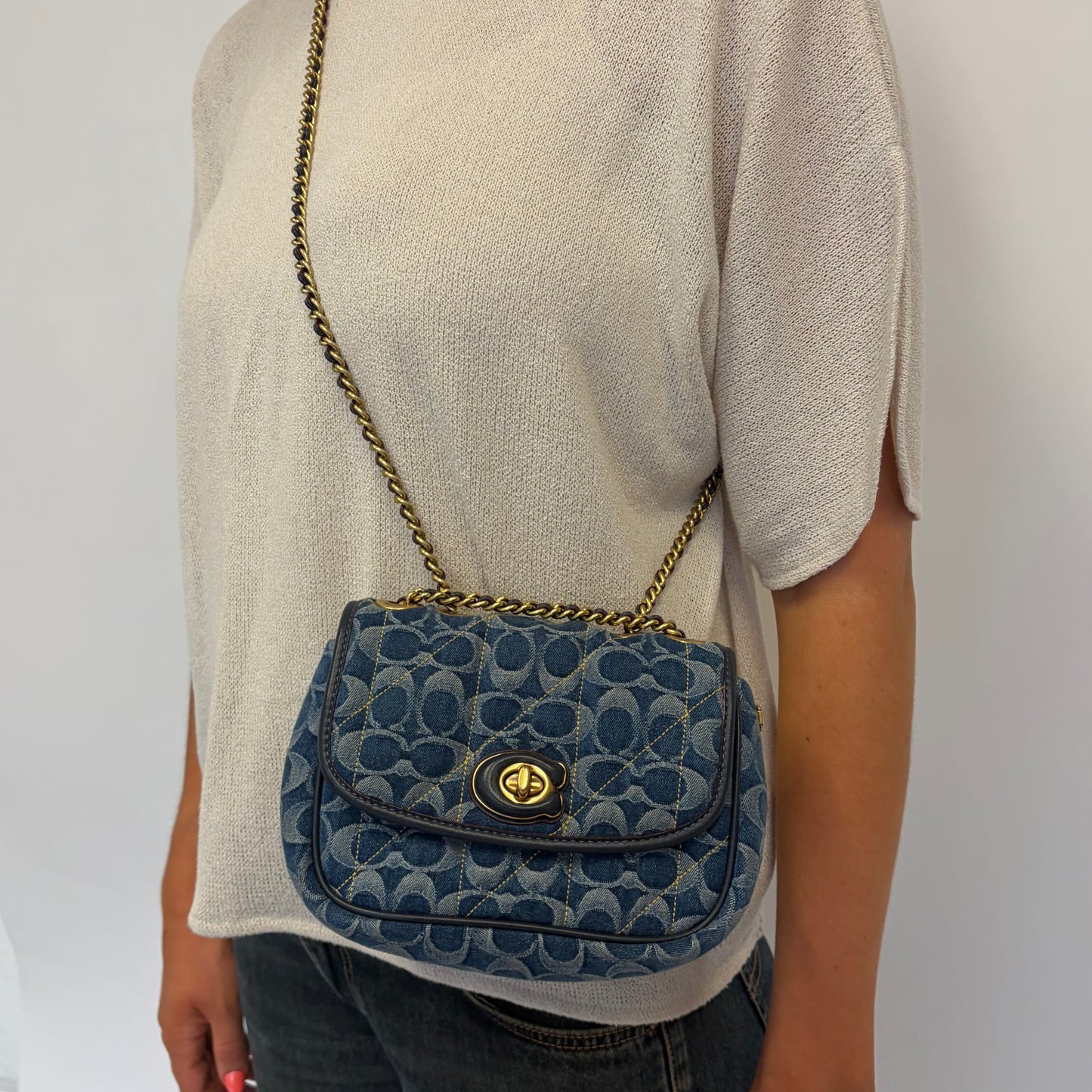 Coach Madison Pillow Bag Denim Blue
