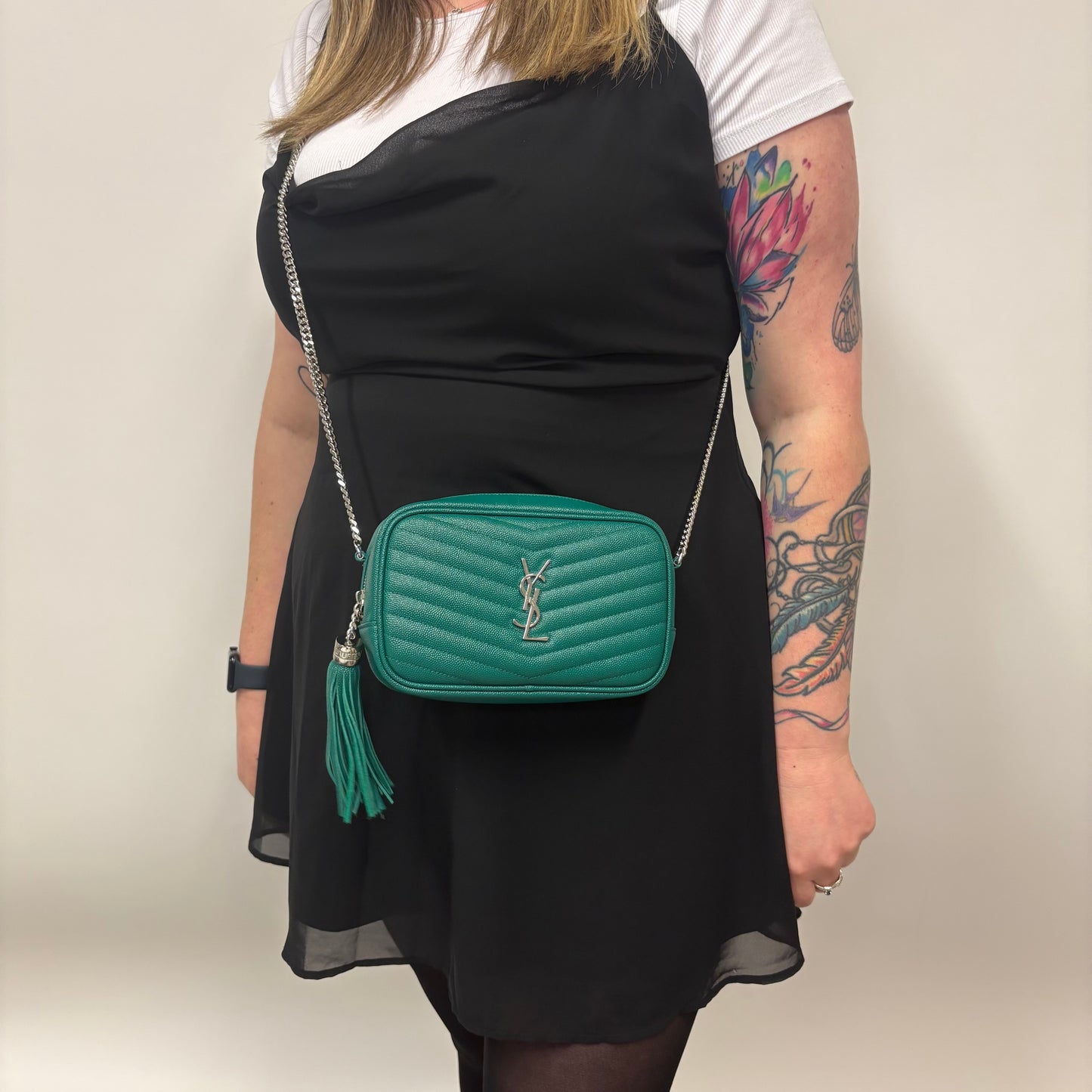 Saint Laurent Mini Lou Camera Bag Green 2021