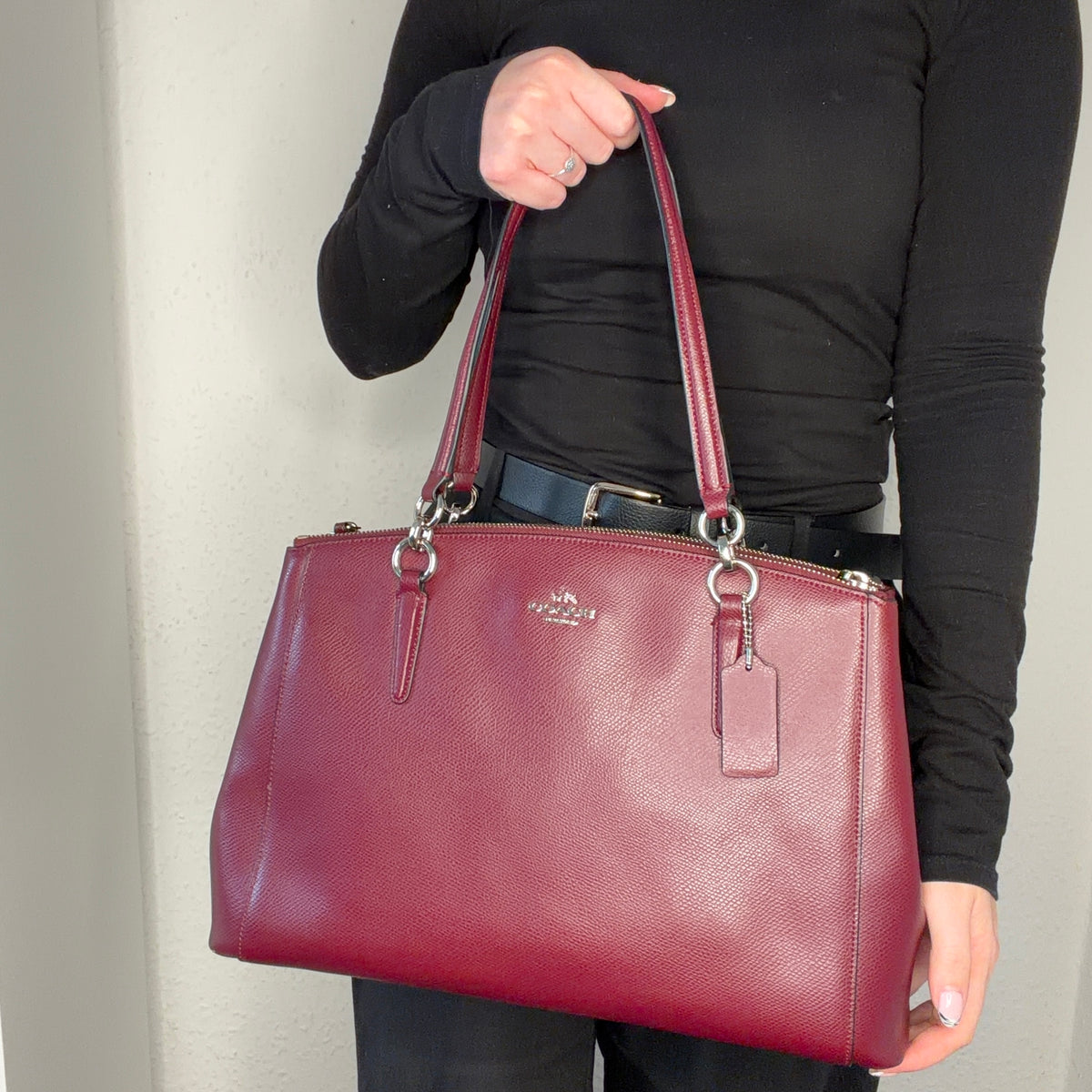 Coach Christie Carryall Burgundy SHW