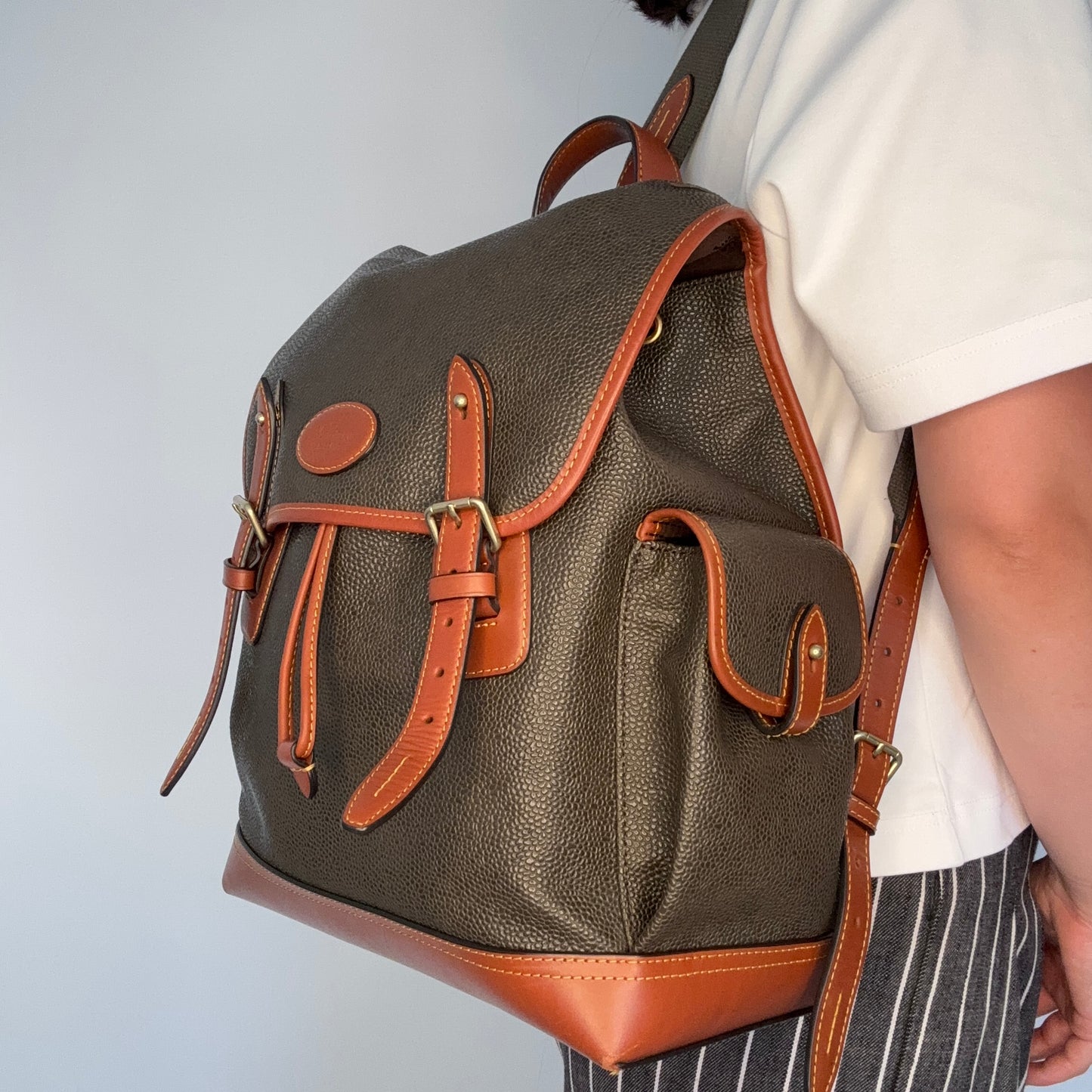 Mulberry Heritage Backpack Scotch Grain Mole and Cognac