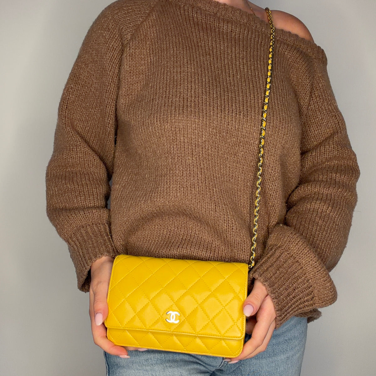 Chanel Wallet on Chain Yellow SHW 2009/10 Vintage