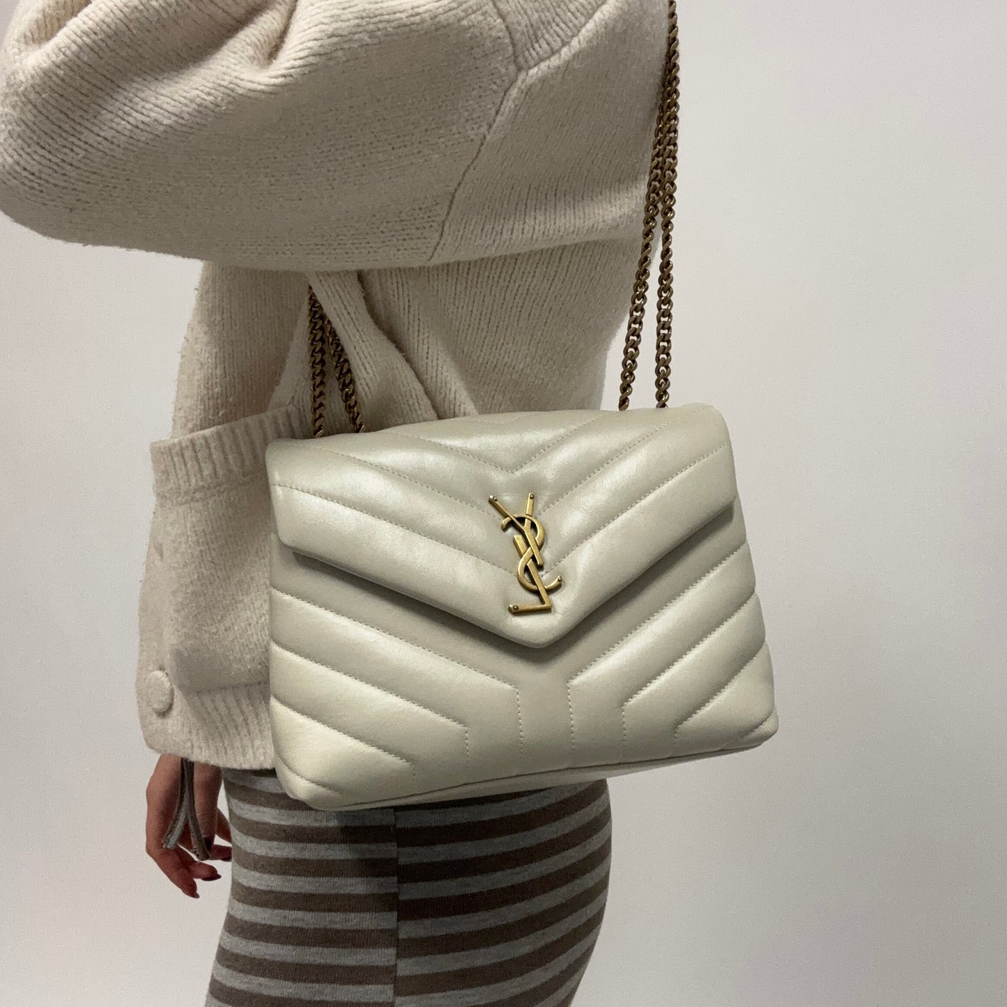 Saint Laurent Loulou Small Blanc Vintage GHW 2021