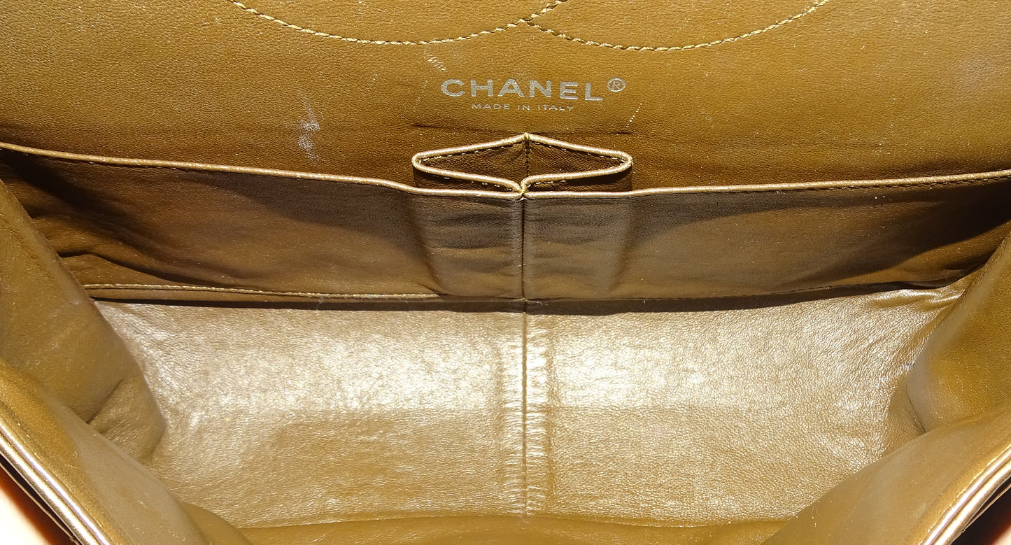 Chanel Bronze Crinkled Calfskin and Gunmetal HW 2.55 Reissue 227 2008/09