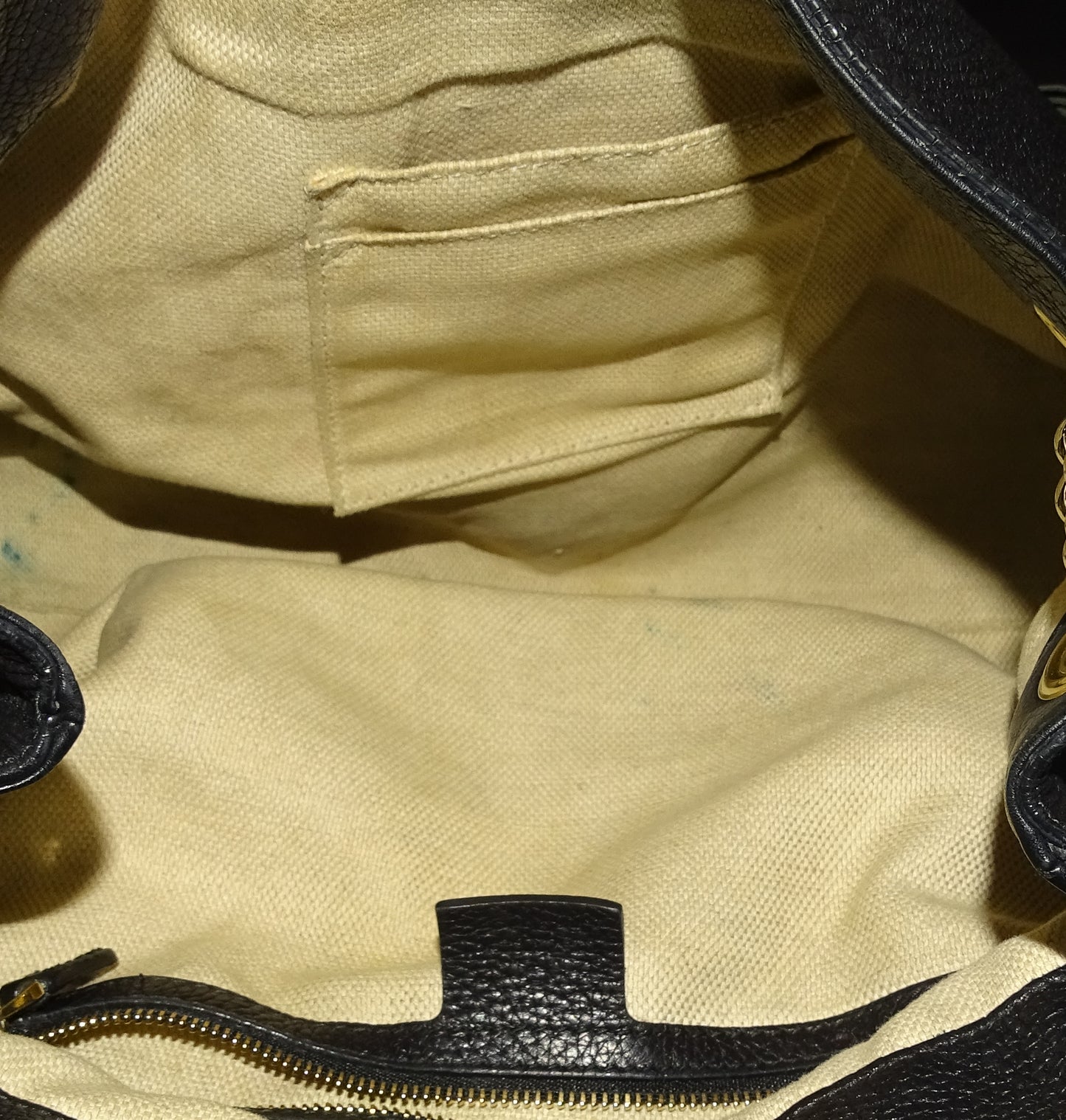 Gucci Black Leather Soho Chain Tote Bag