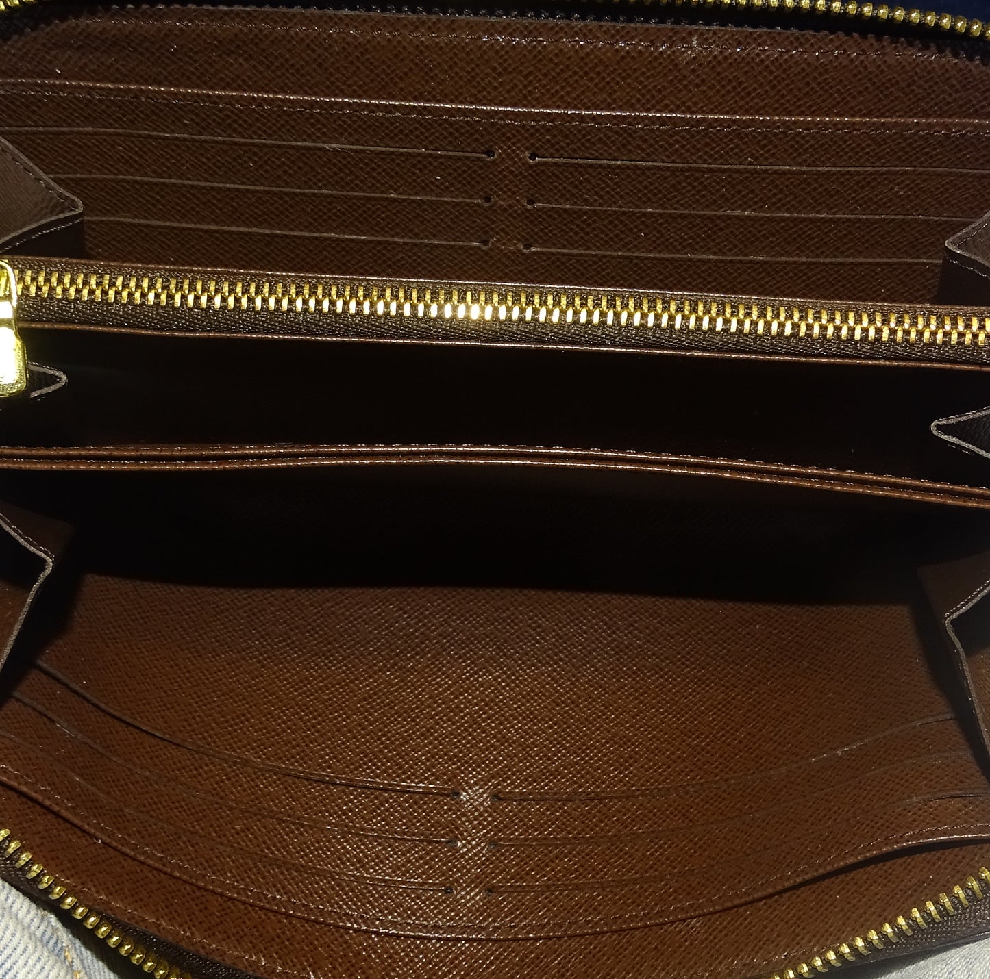 Louis Vuitton Damier Ebene Canvas Long Zippy Wallet CA2136