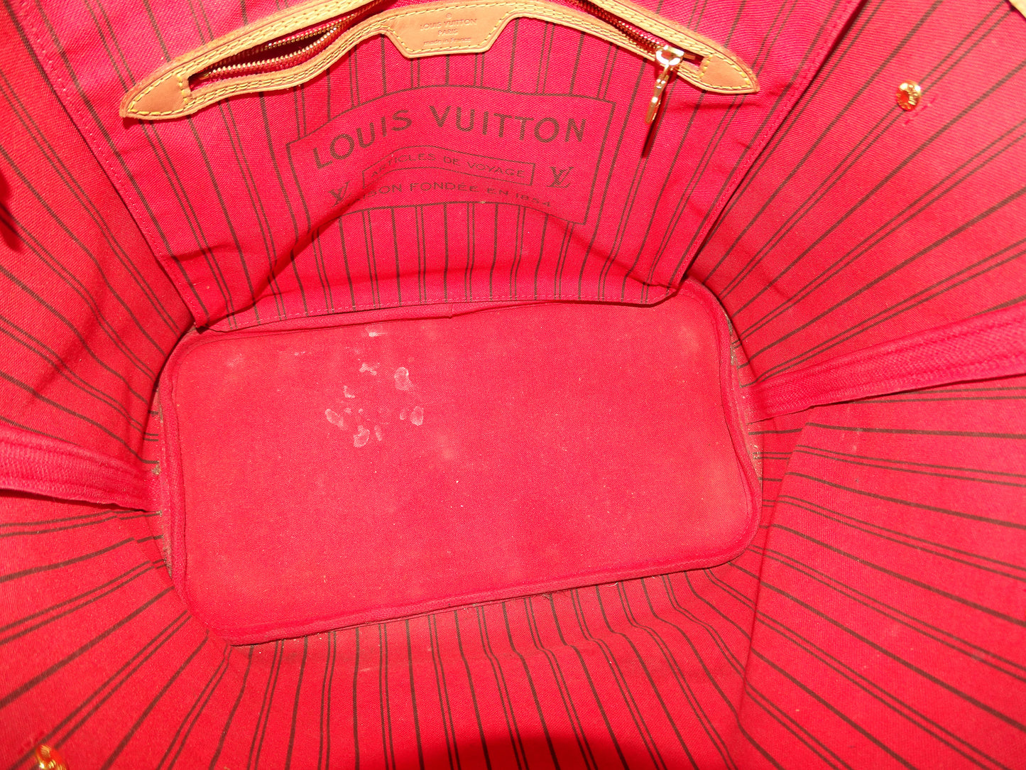 Louis Vuitton Neverfull MM with Pochette Monogram & Red SF0290 - 2020