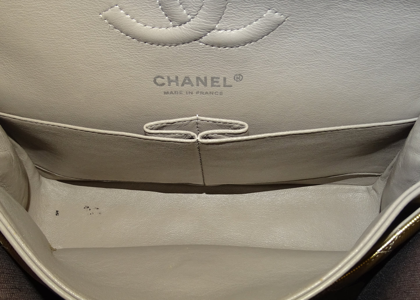 Chanel Classic Double Flap Bag Seasonal Gold Patent Leather SHW 2012