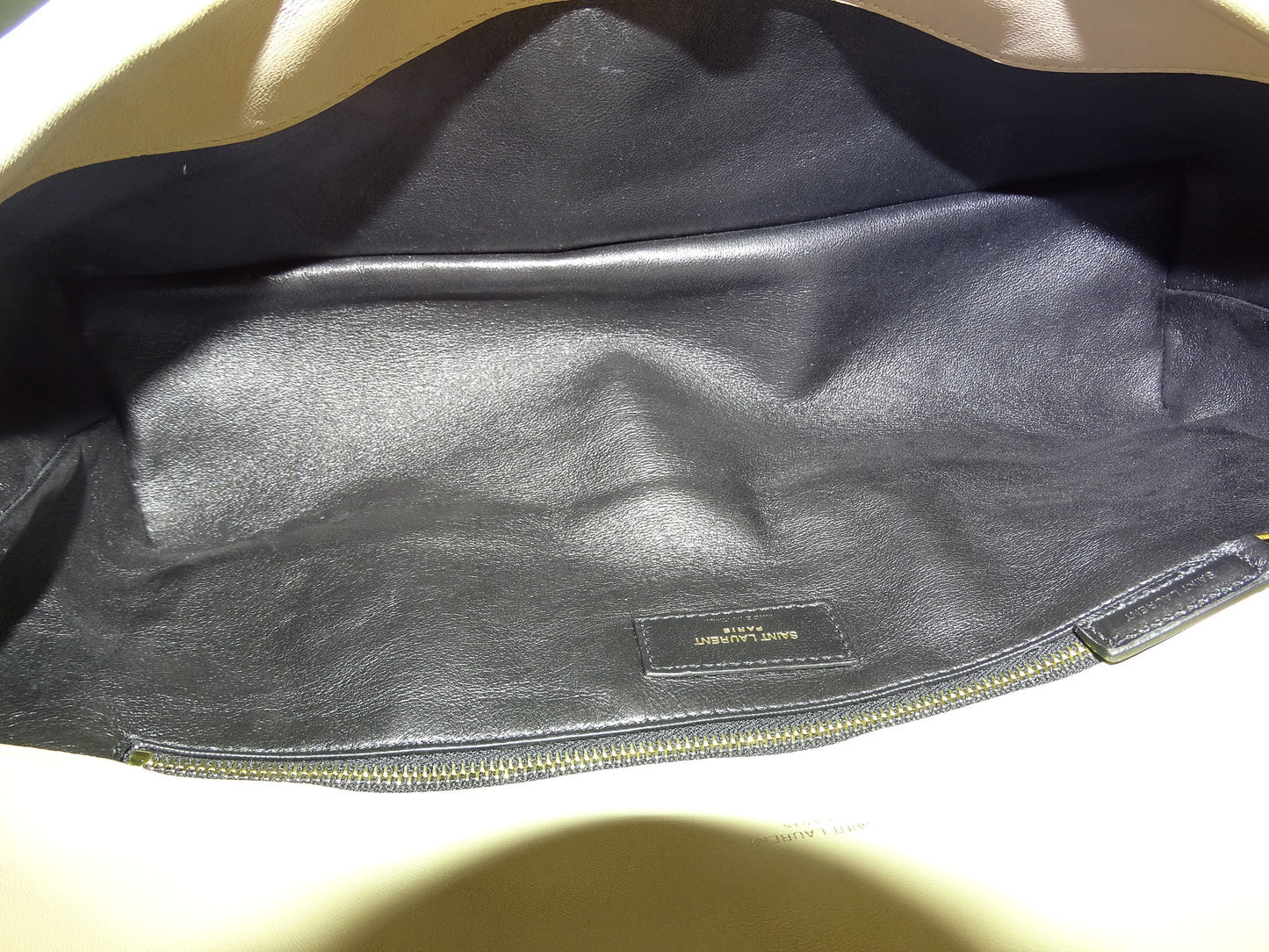 Saint Laurent Sade Oversized Clutch Beige Lambskin 2021