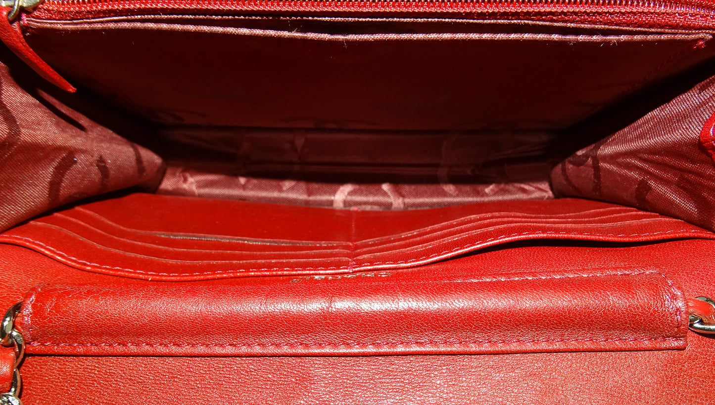 Chanel Wallet On Chain 31 Rue Cambon Red Canvas & Leather 2002/03