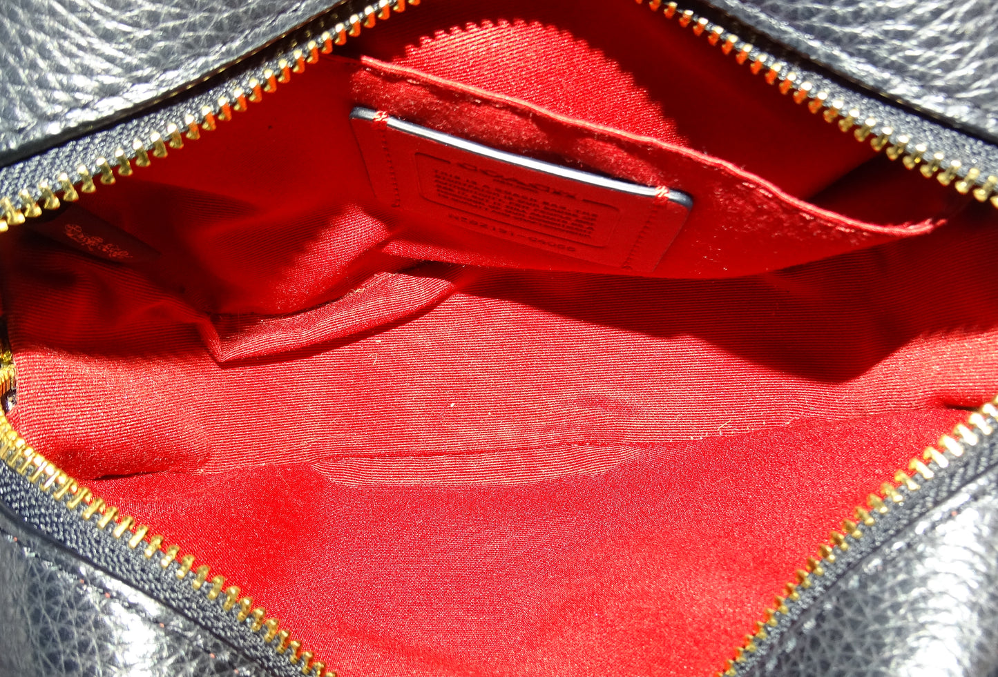 Coach Logo Oval Crossbody Black with Brown Strap