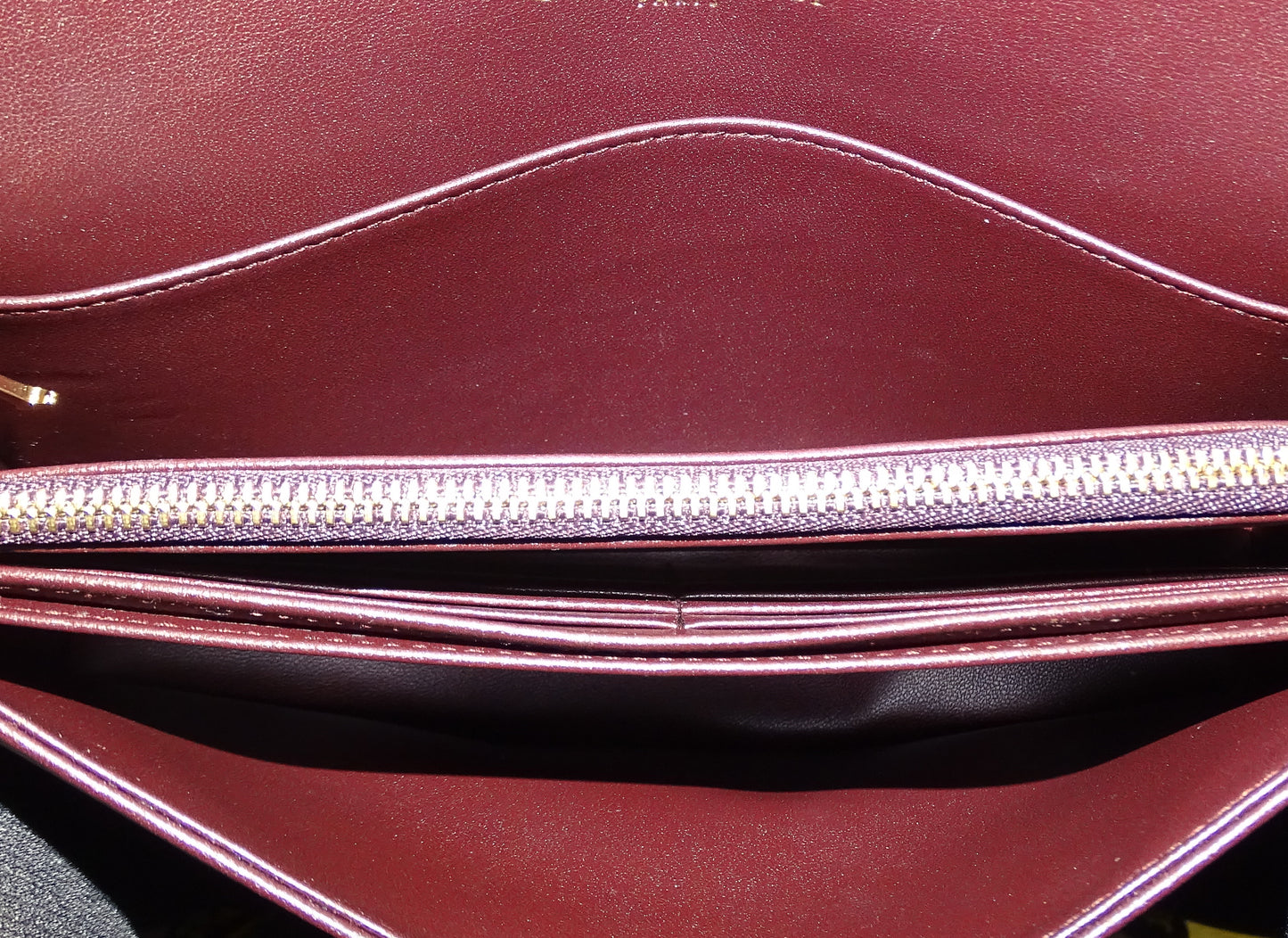 Dior Lady Dior Wallet on Chain Burgundy GHW 2013
