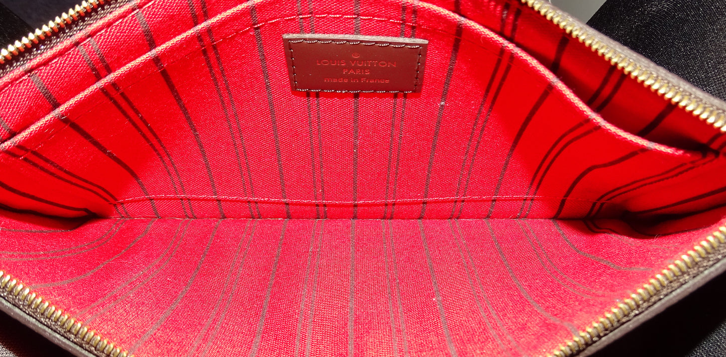 Louis Vuitton Neverfull Pochette Monogram & Rouge DK2272