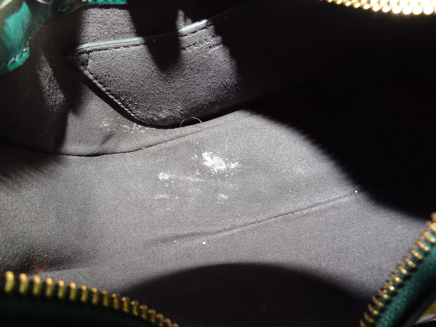 Stella McCartney Frayme Shoulder Bag Green Faux Leather