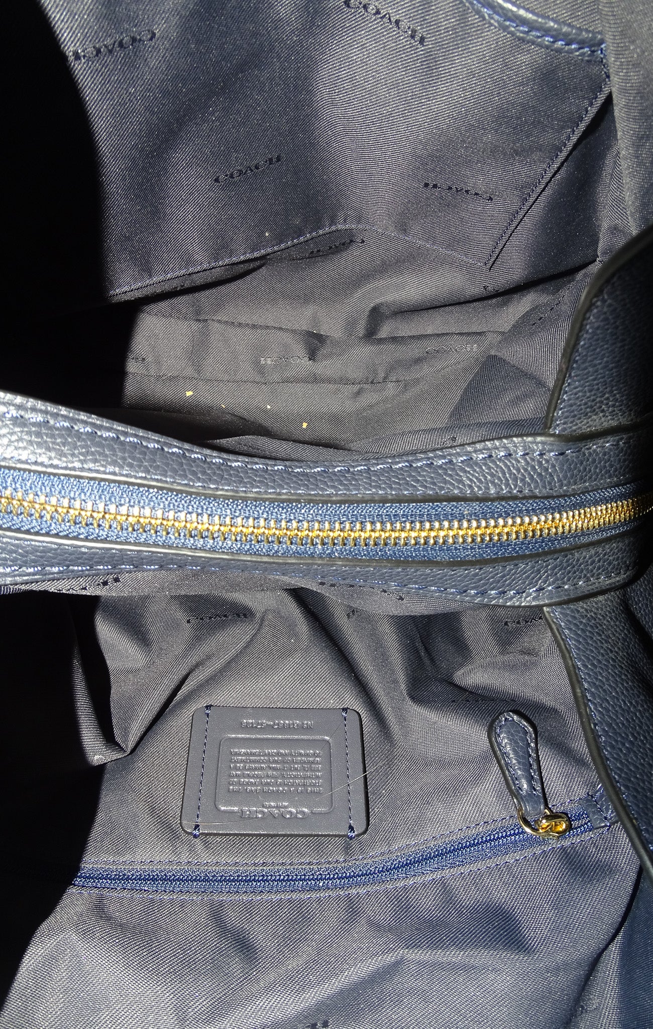 Coach Edie 31 Navy Shoulder Bag