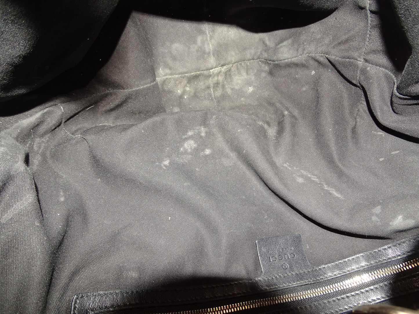 Gucci Guccissima Black Leather Hobo With Studded Shoulder Strap