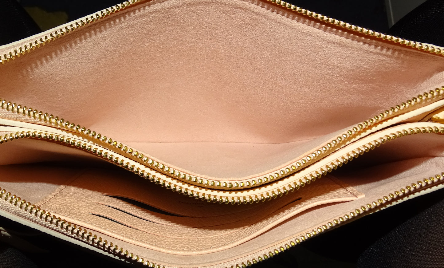 Louis Vuitton Double Zip Pochette Candy Pink/White Empreinte (NFID)