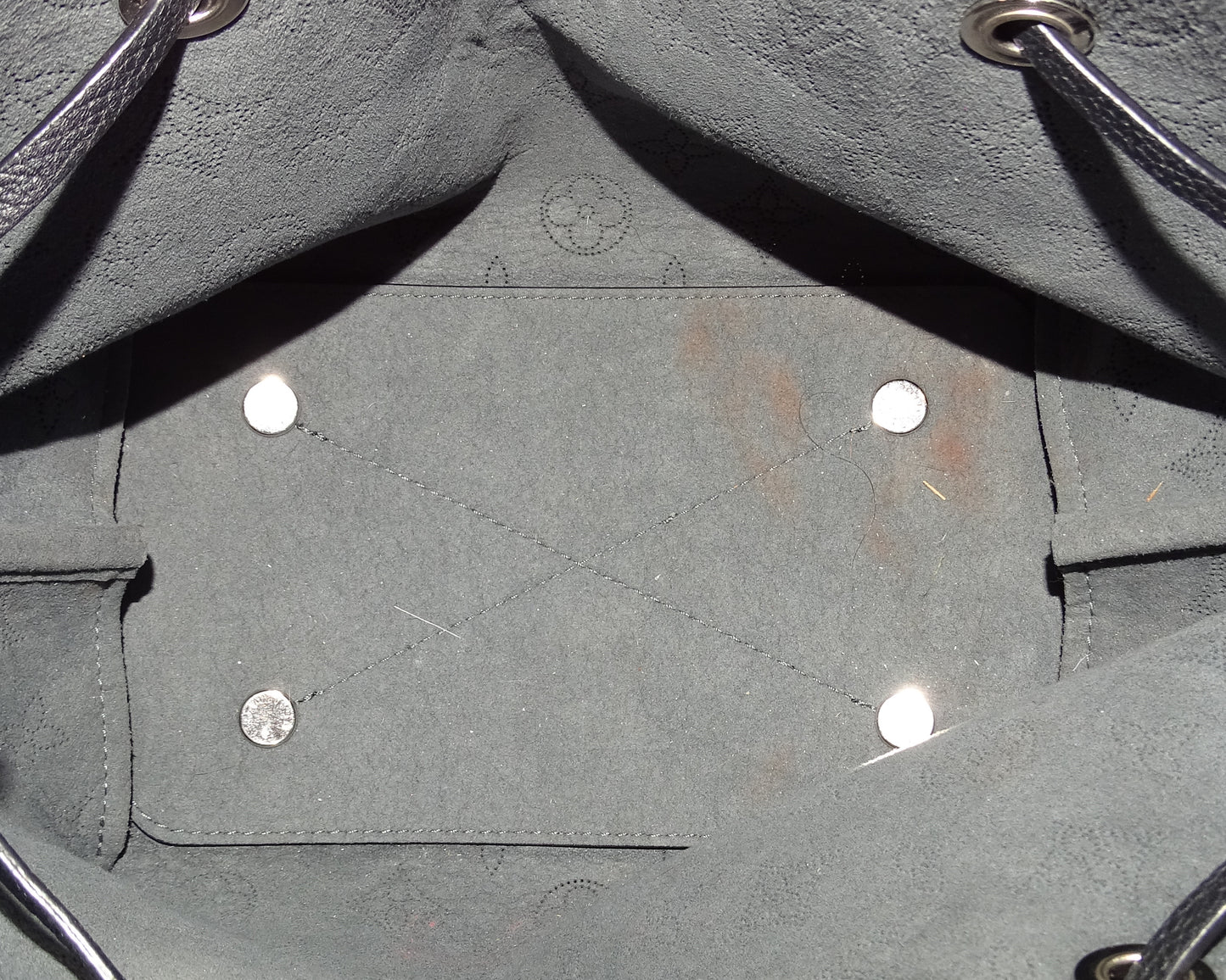 Louis Vuitton Bella Bucket Bag Black Mahina (NFID)