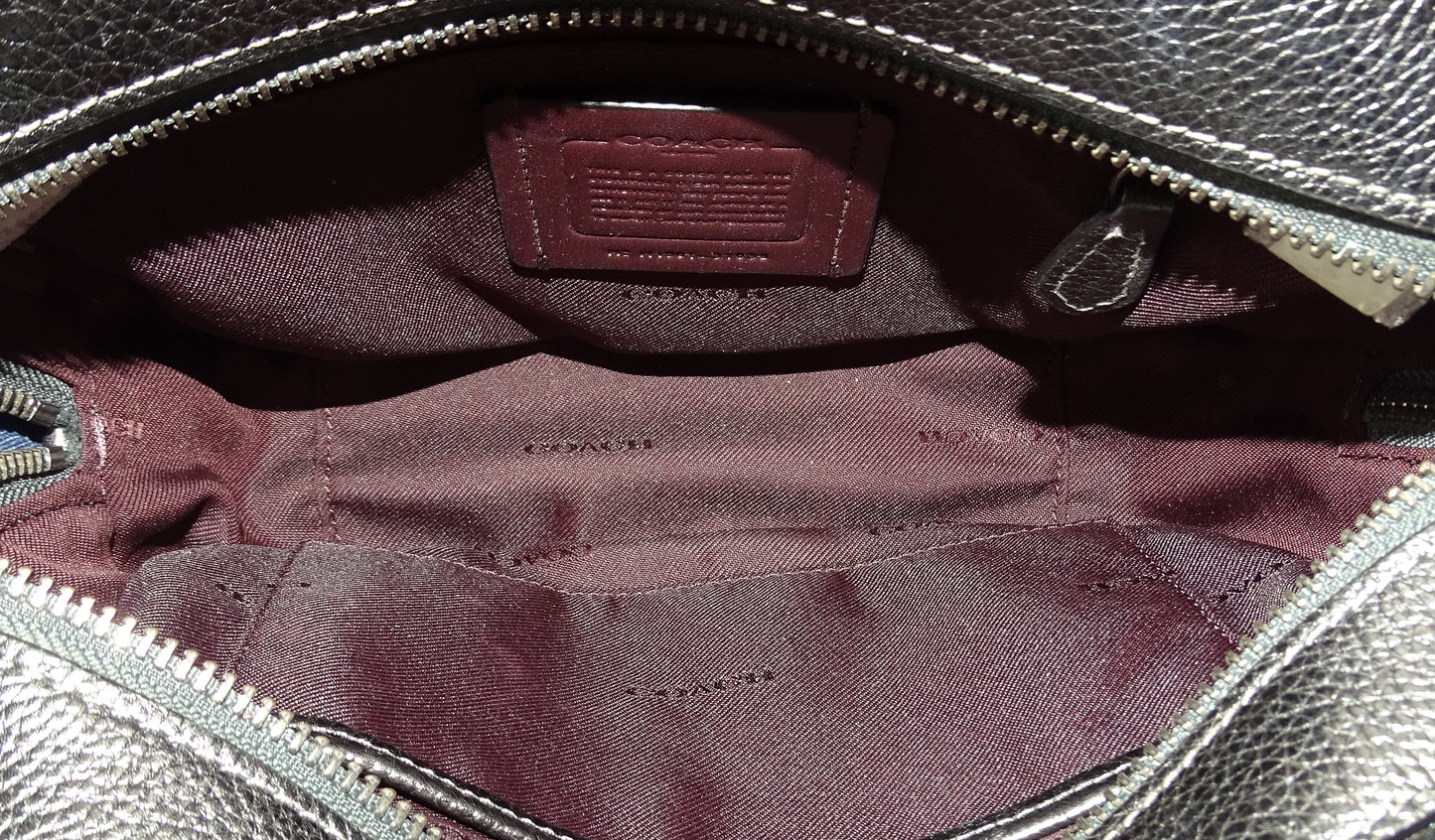 Coach Camera Bag Metallic Leather