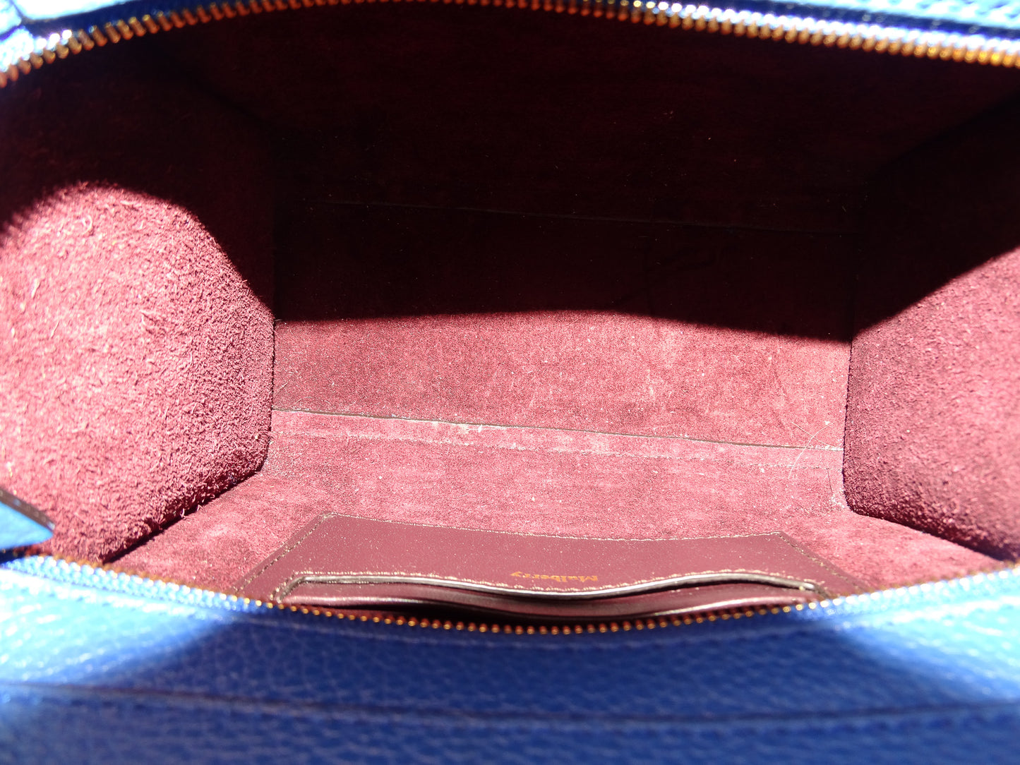 Mulberry Zipped Bayswater Micro In Porcelain Blue