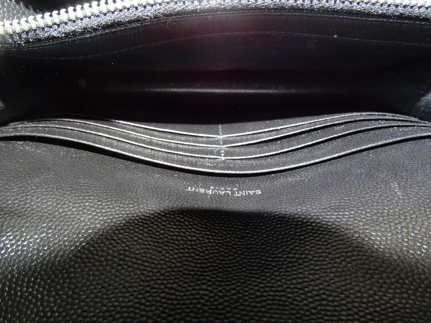 Saint Laurent Cassandra Envelope Wallet on Chain Black SHW 2022