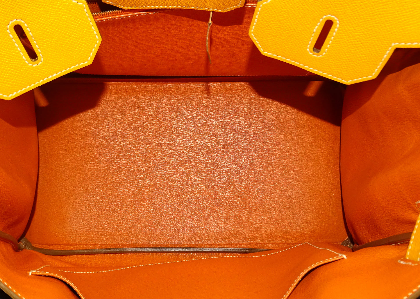 Hermes Birkin 35 Candy Collection Jaune D'or & Potiron With Permabrass Hardware 2012