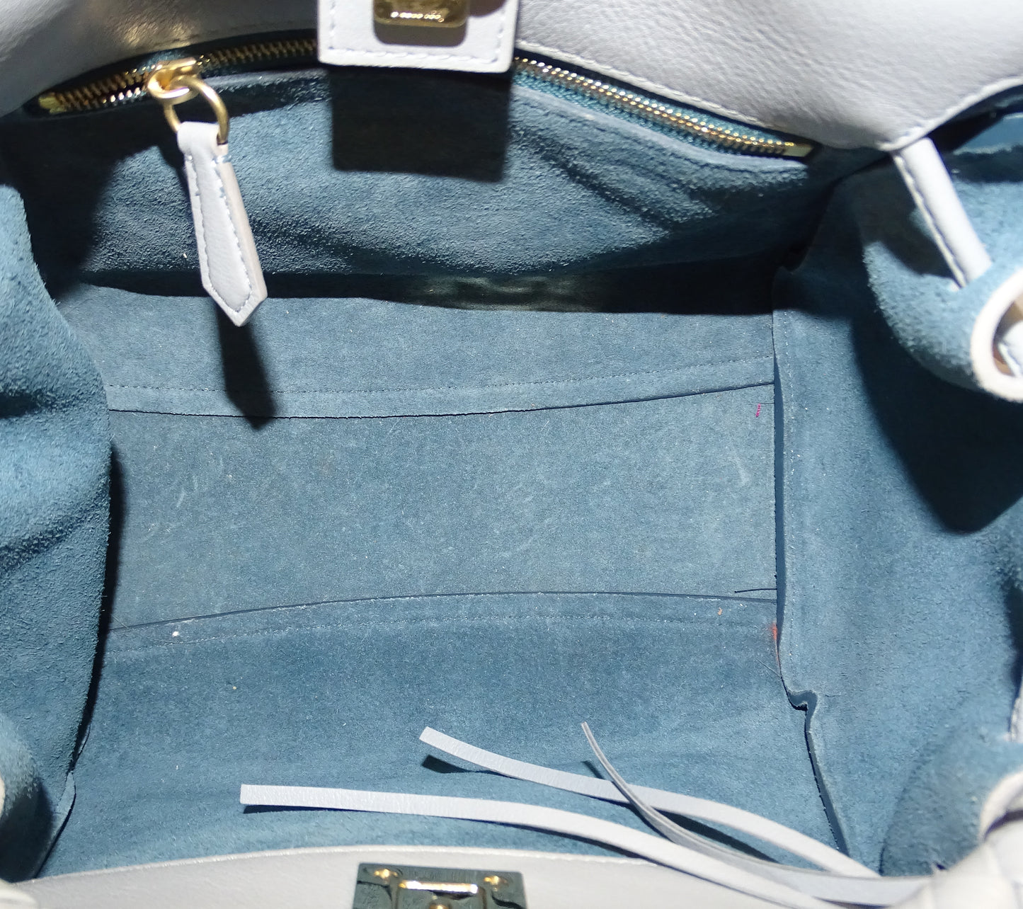 Mulberry Iris Small Silky Calf Fringe In Cloud Blue