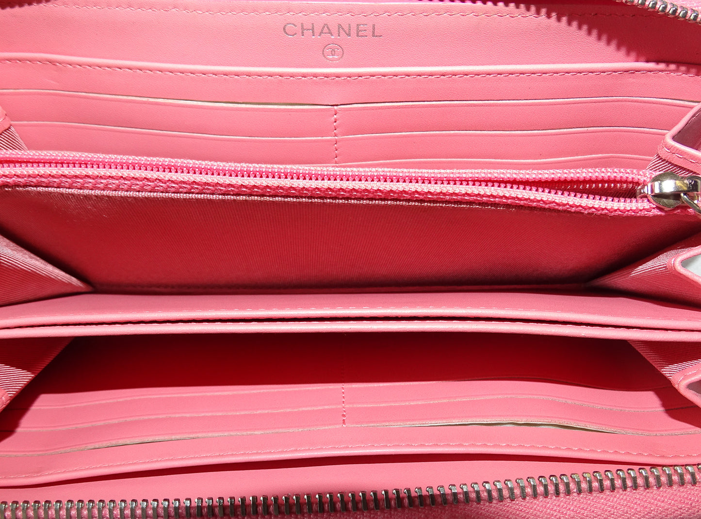 Chanel Classic Zipped wallet Long Patent Coral 2015/16