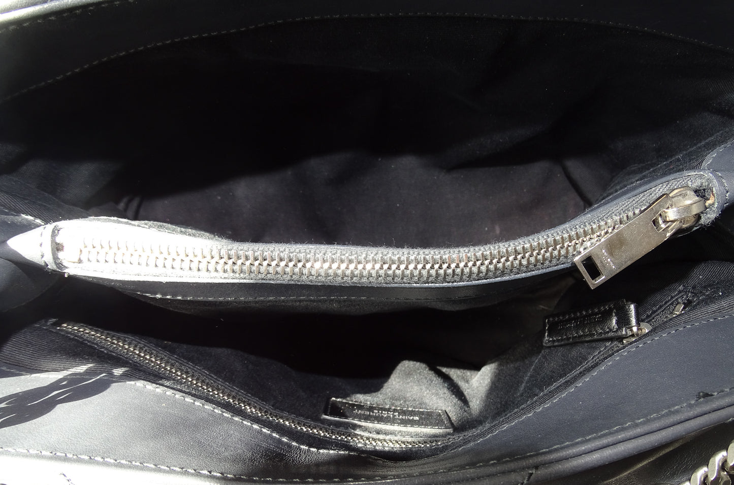 Saint Laurent LouLou Medium In Dark Smog Chevron Leather