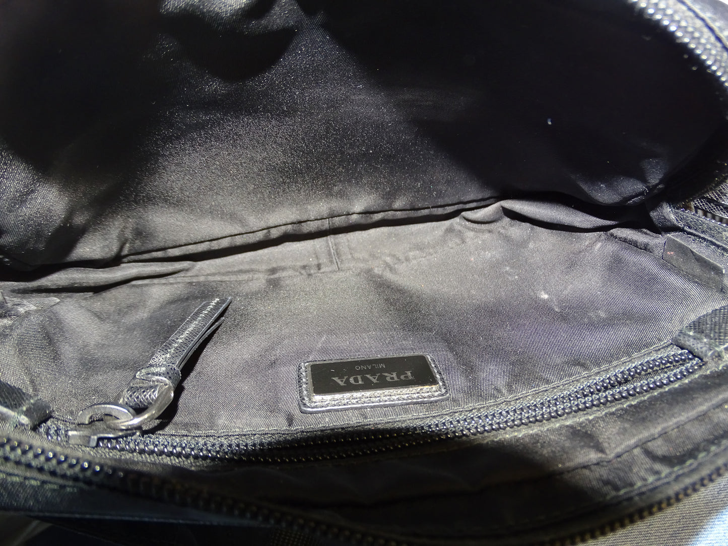Prada Black Nylon Two Pocket Waist Bag