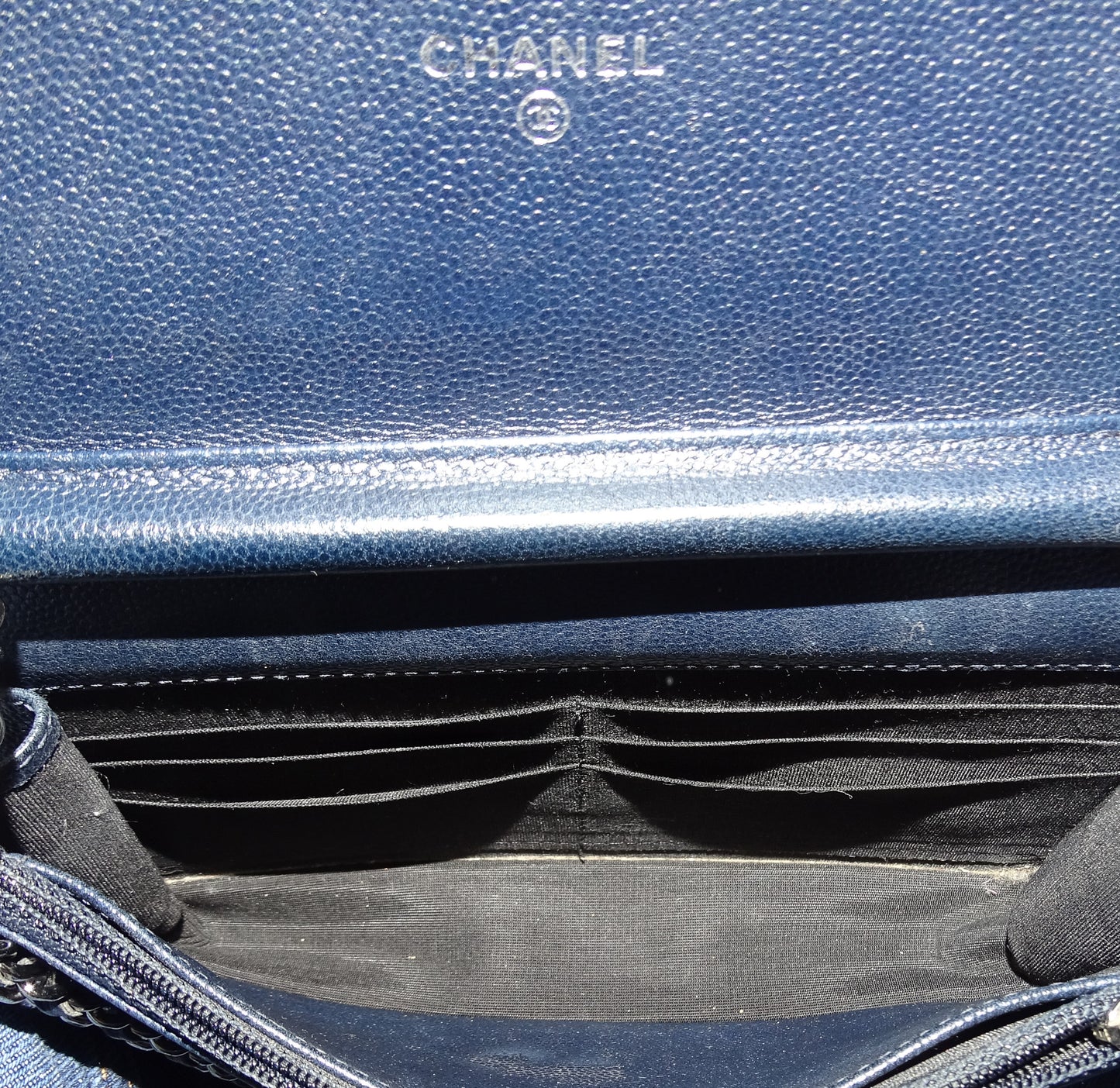 Chanel Wallet On Chain Navy Caviar Leather Silver Hardware 2013/14
