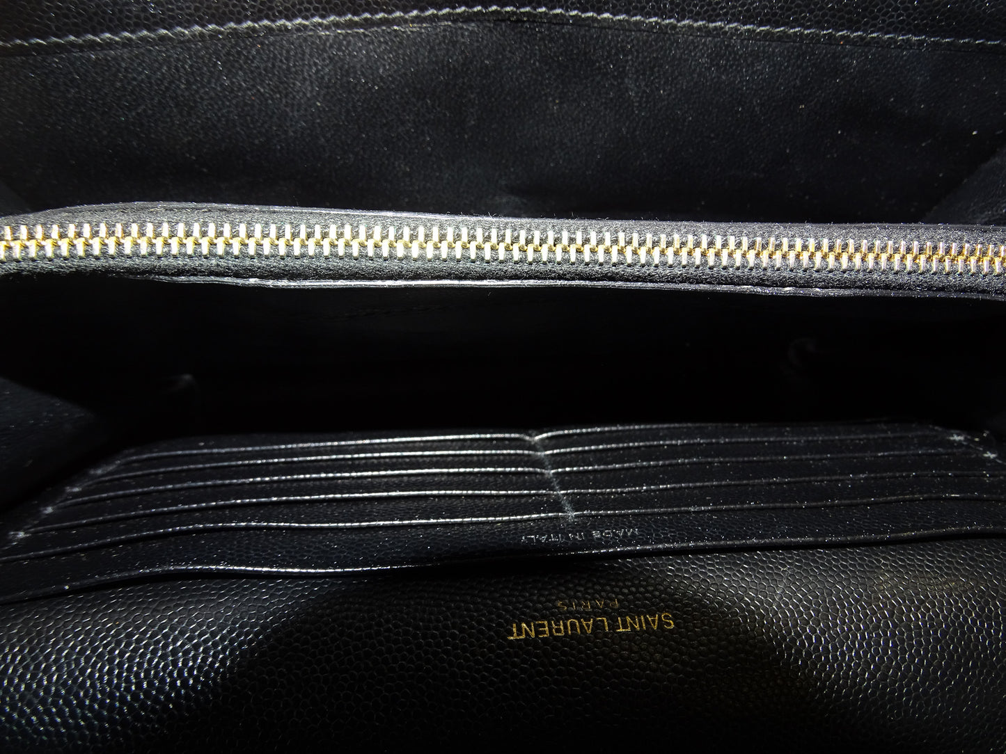 Saint Laurent Cassandre Wallet On Chain Grain De Poudre Black GH