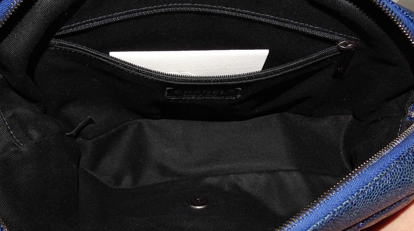 Chanel Easy Flap Metallic Blue Caviar 2012