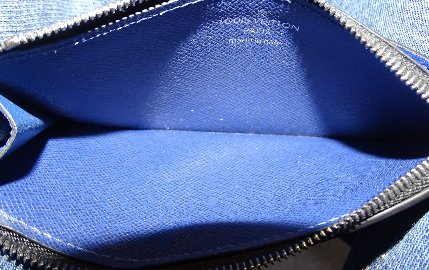 Louis Vuitton Pocket Organiser In Cobalt Taigarama Monogram