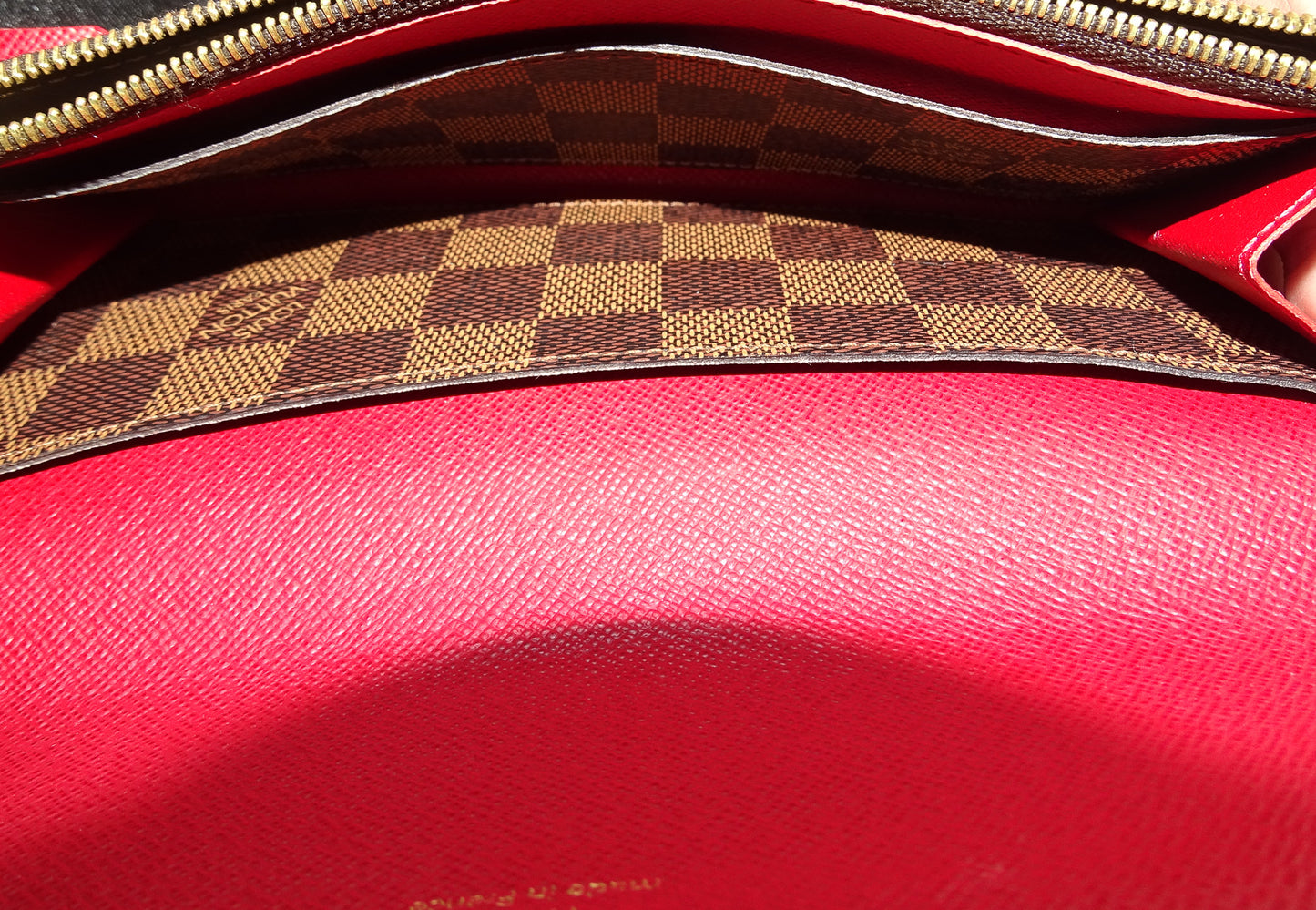 Louis Vuitton Emilie Wallet Damier Ebene & Rouge TA5107
