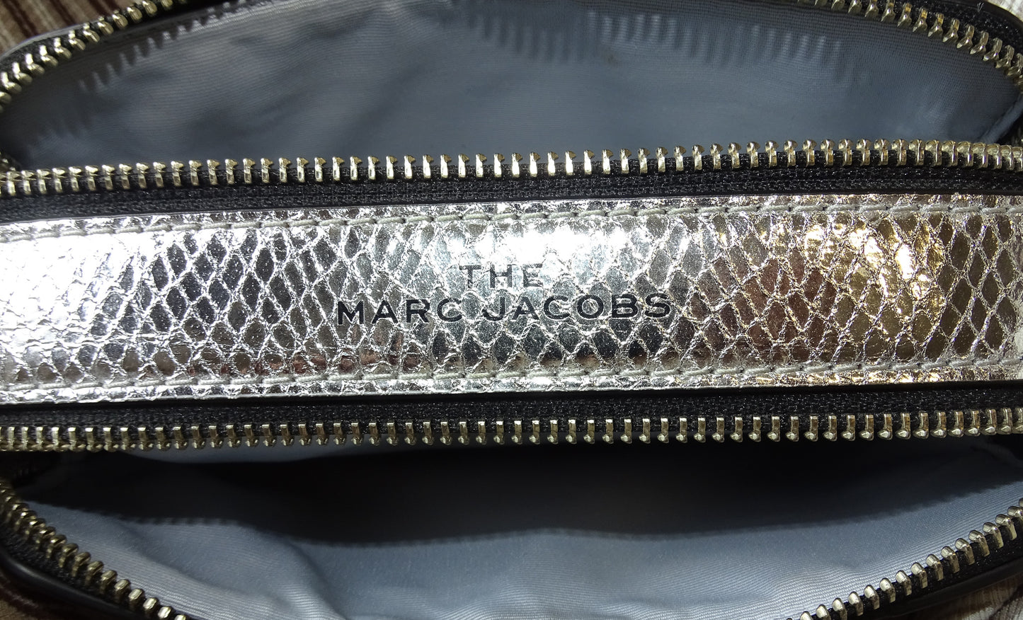 Marc Jacobs Snapshot Silver Sequin Snake Stripe